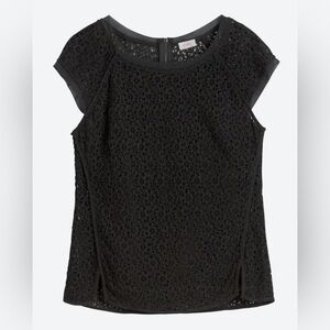 [Pixley] Yuli Black Lace Cap Sleeve Blouse StitchFix
